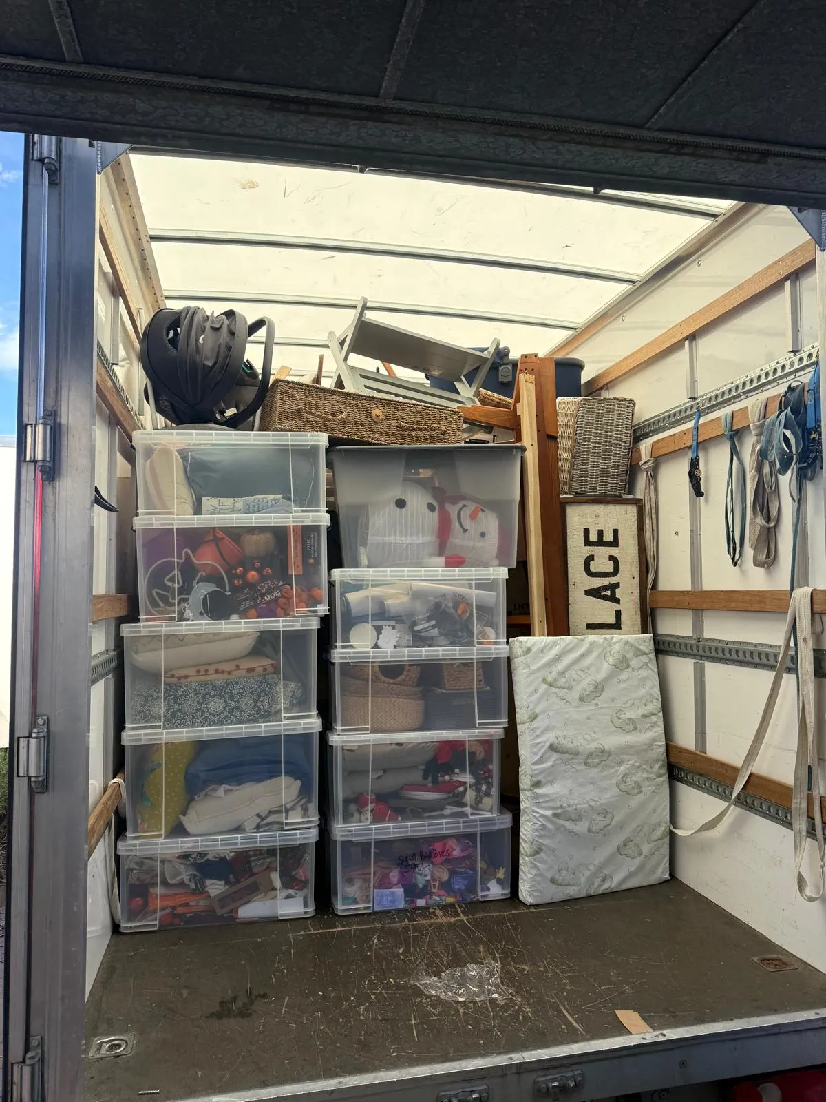 Packed office crates ready for a workplace move